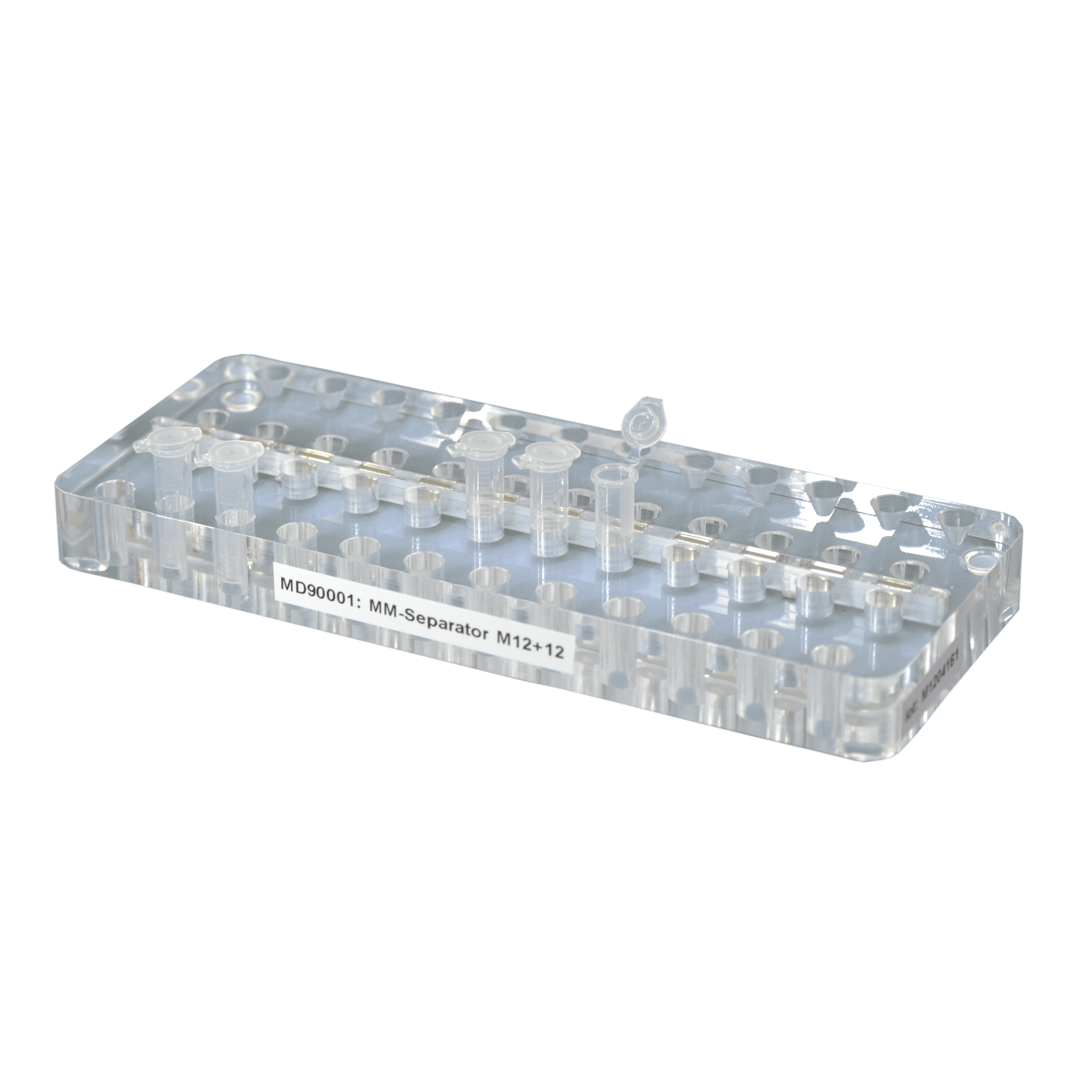Magnetracks und Magnetständer Manuelle Magnetplatte für 1.5/2 ml Tubes MD90001 aus Acryl 1 Manuelle Magnetplatte für 1.5/2 ml Tubes MD90001 aus Acryl
