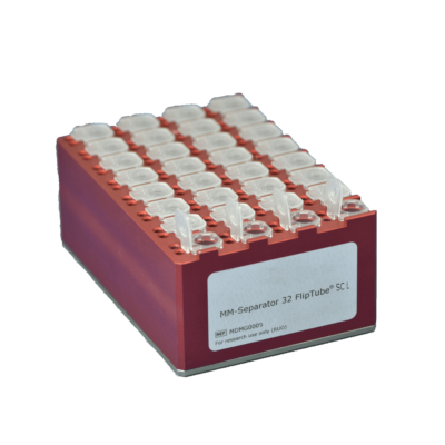 Magnetplatte für 32 FlipTube® 1,5 ml Tubes, side-collection