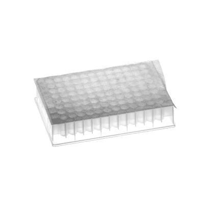 Self-adhesive, gas-permeable sealing film, liquid-tight, -5°C to 60°C