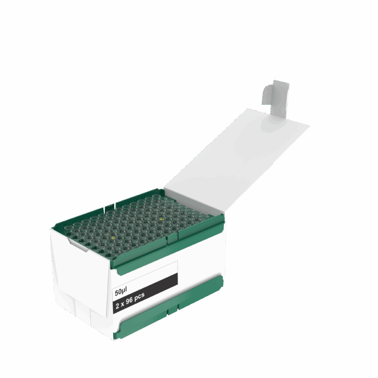 Robotikspitzen Typ Tecan®, 50 µl, leitfähig in der Flip-Box
